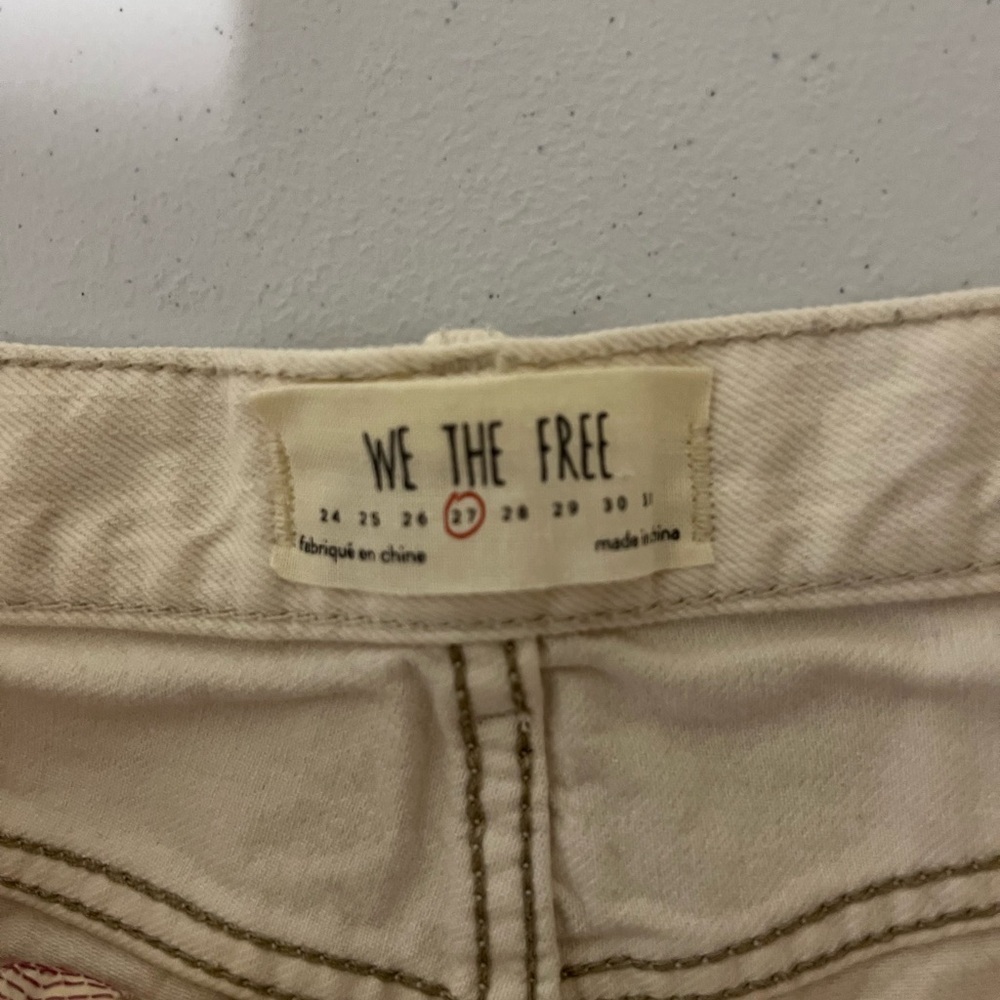 Free people we the free off white raw hem shorts 27 - Picture 3 of 5